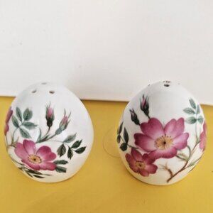 Vintage Sanford Bone China Egg Shaped Salt & Pepper shaker set 1960's